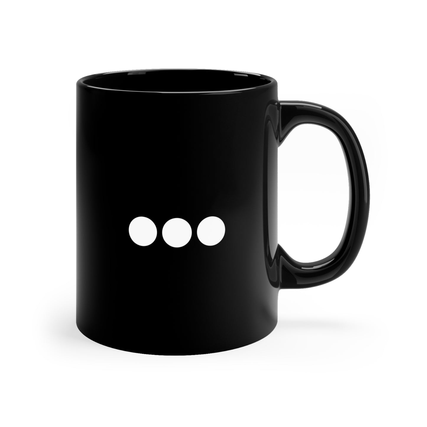 Dot Dot Dot - White Dots on Black Mug (11oz)