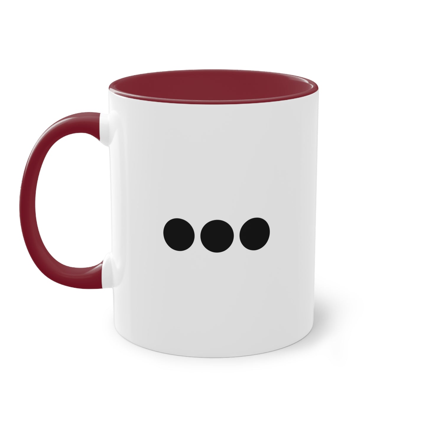 Dot Dot Dot - Black Dots on White - Two-Tone Coffee Mug (11oz)