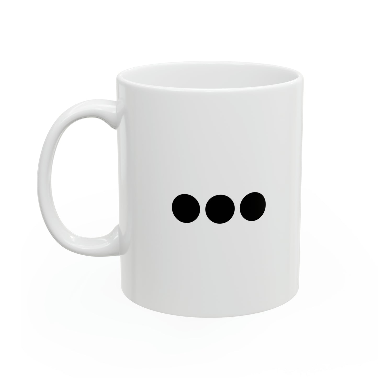 Dot Dot Dot - Black Dots on Double White Ceramic Mug 11oz