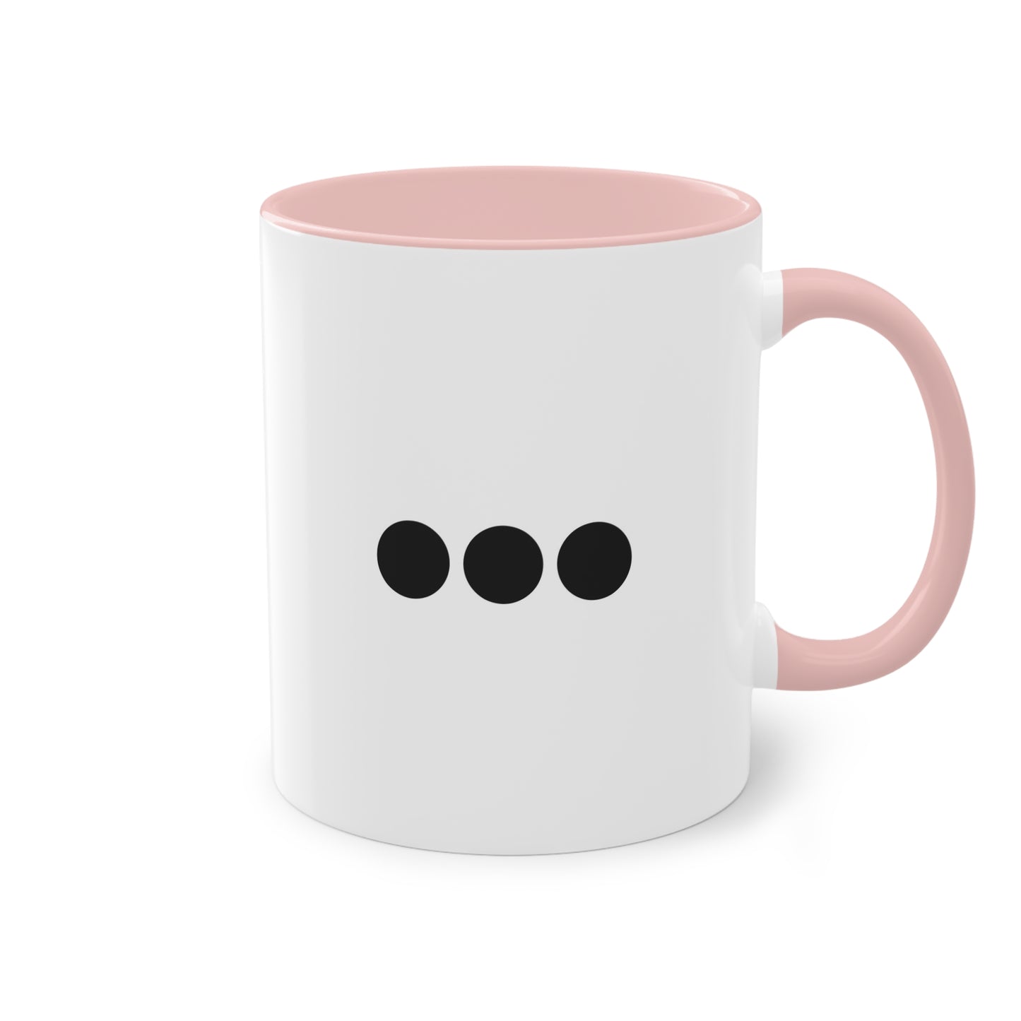 Dot Dot Dot - Black Dots on White - Two-Tone Coffee Mug (11oz)