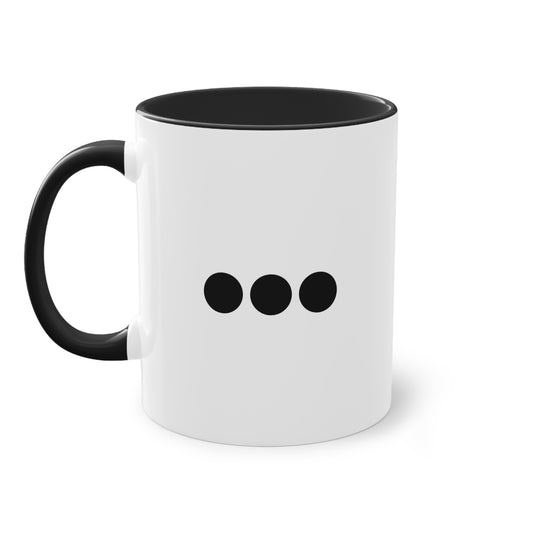 Dot Dot Dot - Black Dots on White - Two-Tone Coffee Mug (11oz)