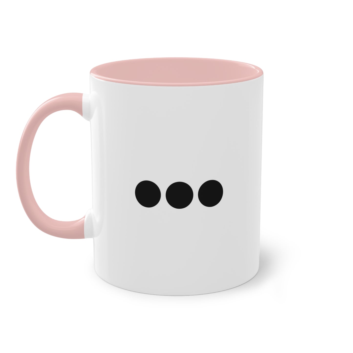 Dot Dot Dot - Black Dots on White - Two-Tone Coffee Mug (11oz)