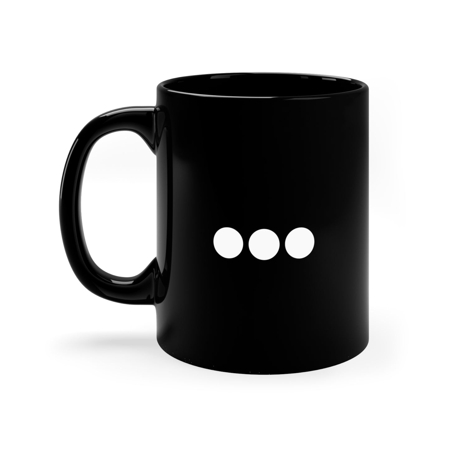 Dot Dot Dot - White Dots on Black Mug (11oz)