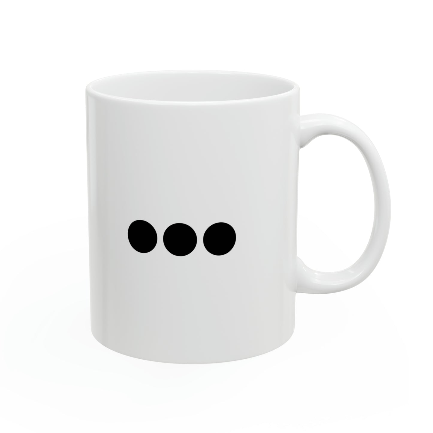 Dot Dot Dot - Black Dots on Double White Ceramic Mug 11oz