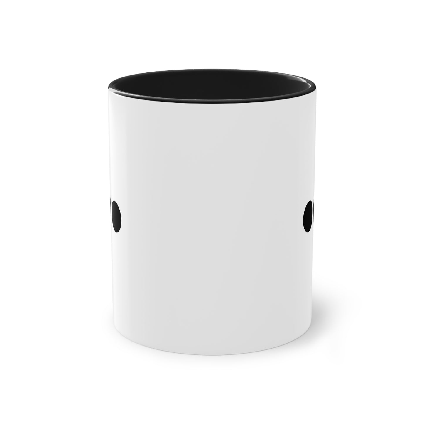 Dot Dot Dot - Black Dots on White - Two-Tone Coffee Mug (11oz)