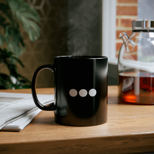 Dot Dot Dot - White Dots on Black Mug (11oz)